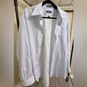 Chaps White and Blue Striped Men's Shirt